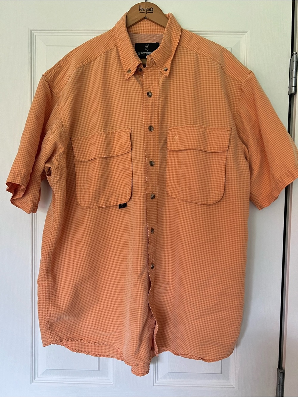 Browning Men's Short Sleeve Button-Down Shirt - Orange - L